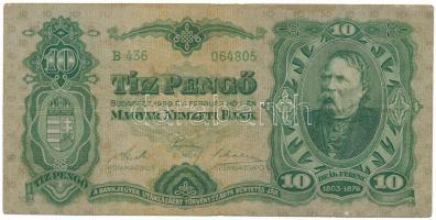 1929. 10P "B 436 064805" T:F / Hungary 1929. 10 Pengő "B 436 064805" C:F
Adamo ...