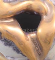 Jelzett magyar porcelán design váza, m: 7,5 cm