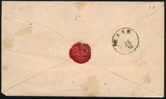 ~1864 1863-as 5kr díjjegyes boríték 1864-es 10kr díjkiegészítéssel ajánlott küldeményként / Register...