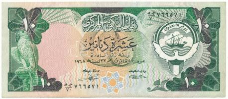 Kuvait 1968(1980-1991) 10D T:F, erős de ázott? papír Kuwait 1968(1980-1991) 10 Dinars C:F, fine but wet? paper Krause P#15