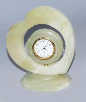Ónix testű asztali óra, m: 11 cm