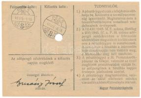 1946. 10.000AP nem kamatozó Pénztárjegy "A 033665" "Másra át nem ruházható", bél...