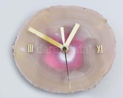 Achát lapos óra, 12x14 cm
