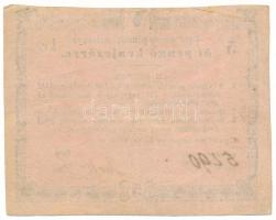 Eger 1849. Augusztus 15. 5kr "Eger városa pénztári utalványa" "5290" fekete kézi...