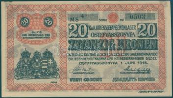 Ostffyasszonyfa/hadifogolytábor 1916. II.kiadás 20K "MS" (Museum Serie) jelzéssel T:I- fol...
