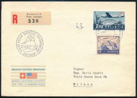 1947 Alkalmi ajánlott légi levél / Special airmail registered cover