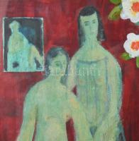 Böhm Lipót, Poldi (1916-1995): Csendélet. Olaj, farost, jelezve jobbra lent. Hátoldalán Képcsarnok V...