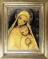 Kákonyi M Konstantina ( Constantina, 1908-1998): Art deco madonna a kisdeddel, 1942. Vegyes technika...