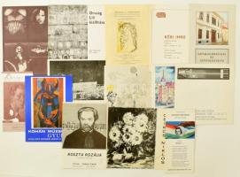 21 db vegyes kiállítási katalógus, közte Szyksznian Wanda grafikusművész, Ország Lili, Bálint Endre, Zórád Ernő, Nagycenki Széchenyi István Emlékmúzeum, stb.