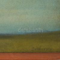 Belánszky Ferenc (1941-1993): Váci Dunapart. Olaj, farost. Jelezve jobbra lent. Fakeretben. 54x74,5 ...