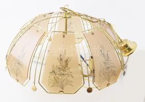 Szarvasi csillár, üveglap elemekkel, d: cca 52 cm