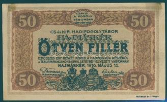 Hajmáskér/hadifogolytábor 1916. 50f T:I- ragasztófoltos
