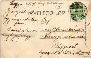 1911 Medgyes, Mediasch, Medias; Obere Forkeschgasse / utca, városkapu. Carl Breckner kiadása / stree...