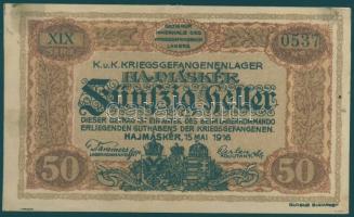 Hajmáskér/hadifogolytábor 1916. 50f T:I- ragasztófoltos