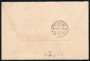 1893 5kr hármascsík képbe fogazva ajánlott levélen, Dr. Darányi Gyula ügyvédnek címezve / 5kr stripe...