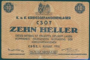 Csót/hadifogolytábor 1916. 10f számozás nélkül T:III