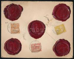 1908 Pénzes levél 1,32K bérmentesítéssel Dr. Darányi Gyula ügyvédnek címezve, az Erdélyi Kereskedelmi és Hitelbank viaszpecsétjével "MAROSVÁSÁRHELY" / Insured cover