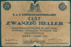 Csót/hadifogolytábor 1916. 10f számozás nélkül T:IV