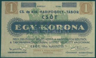 Csót/hadifogolytábor 1916. 1K számozás nélkül T:I- foltos