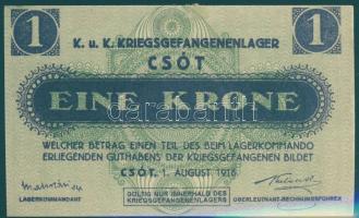 Csót/hadifogolytábor 1916. 1K számozás nélkül T:I- foltos