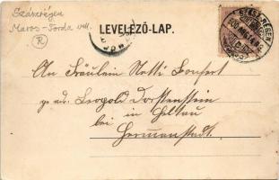 1900 Szászrégen, Sächsisch-Regen, Reghin; piac, üzletek. Rudolf Burghardt kiadása, Weiss &amp; D...