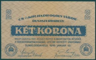 Dunaszerdahely/hadifogolytábor 1916. II.kiadás 2K számozott, függőleges sor nélkül T:I