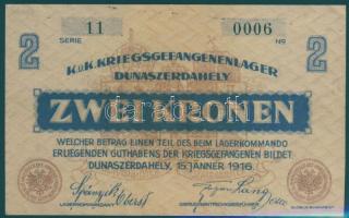 Dunaszerdahely/hadifogolytábor 1916. II.kiadás 2K számozott, függőleges sor nélkül T:I