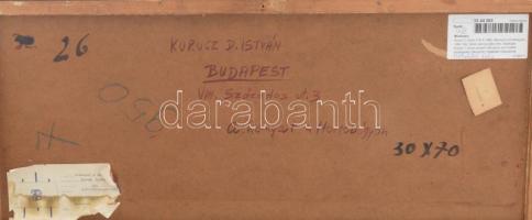 Kurucz D. István (1914-1996): Alkonyat a Hortobágyon, 1964. Olaj, farost, jelezve jobbra lent, hátol...