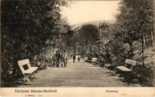 Málnásfürdő, Baile Malnas, Malnas Bai; Fősétány. Adler fényirda 1910. / spa promenade (fl)