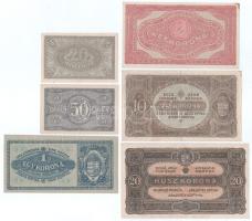 1920. 20f - 20K (6xklf) T:VF-F, szép papír, közte hajtatlan