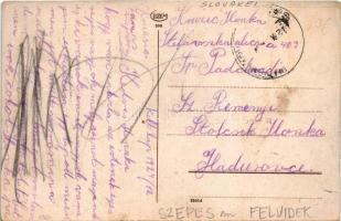 1924 Szepesváralja, Spisské Podhradie, Kirchdrauf; utcakép, piac, vár. Lichtig 208. / street, market...