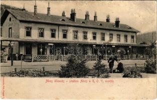 Abos, Obisovce; vasútállomás a K.O.V. (Kassa-Oderbergi Vasút, KsOD) mentén. Geruska Pál kiadása (Poprád) / railway station on the Kosice-Bohumín Railway line (r)