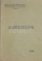 1930 Magyar Aero Szövetség alapszabályok. Bp., 1930, Franklin-ny., 24 p. Kiadói papírkötés, néhány ceruzás bejelöléssel és bejegyzésekkel.