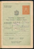 1928 Székesfehérvár, Magyar Királyság által kiállított útlevél, fénykép nélkül
