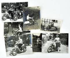 cca 1950-1980, 7 darab fotó mopedekről, robogókról, 9x12 cm