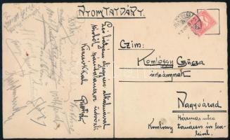 1912 Kolozsvár, esküvői menükártya témájú levelezőlap eljegyzés alkalmából elküldve