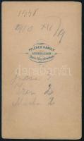 cca 1865 Férfi portréja, keményhátú fotó Pfléger Károly miskolci műterméből, 10,5×6 cm