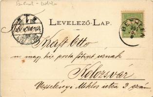 1905 Bethlen, Betlen, Beclean; Fő utca, üzlet. Kajári István kiadása / main street, shop