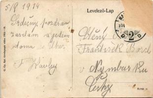 1914 Nagyvárad, Oradea; Szent László tér, Vigadó mozgó (mozi), Réti Jenő üzlete, villamos / square, ...