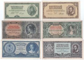 1946. 10.000MP - 1.000.000.000MP (6xklf) T:XF, a 10.000MP és a 100.000MP F, szép papír