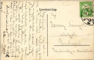 1915 Nagyvárad, Oradea; Szent László tér este holdfényben, villamos, Fekete Sas szálloda, Vigadó moz...