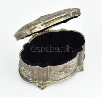Fém ékszeres doboz bársony béléssel 10 cm