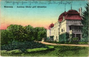 1915 Homonna, Homenau, Humenné; Andrássy Sándor gróf kastélya. Waller Mór kiadása / castle + "Stab der Reserve-Munitions-Kolonnen-Abteilung No. 25." (EK)