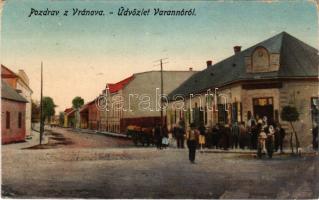 Varannó, Vranov nad Toplou; utca, üzlet. Ábrahám Spira kiadása / street view, shop (r)