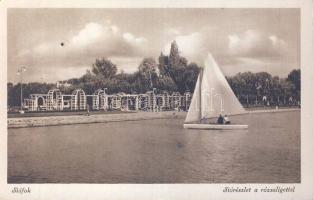 Siófok, Sió, Rózsaliget, vitorlás (ragasztónyom / gluemark)