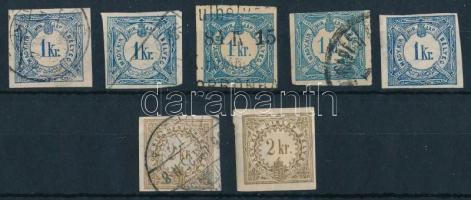 1868-1889 7 db Hírlapilleték bélyeg