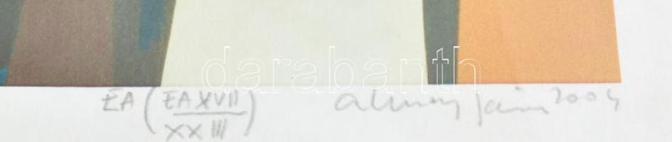 Aknay János (1949-): Kálváriaangyal. Computer print, merített papír, jelzett, művészpéldány EA XVII/...