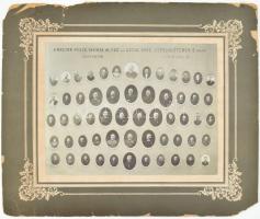 1914 A Magyar Posta Távirda, Altisz. és Szolg. Orsz. Egyesületének Erzsébetfalvai csoportja, 1914. aug. 2., nagyméretű tablófotó, Lowrich Béla fényképész, Erzsébetfalva, sérült kartonon, 22x28 cm, karton: 35,5x41,5 cm