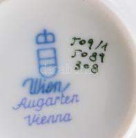 3 db porcelán és üveg ékszeres doboz, bonbonniere. Augarten, stb. 6 cm