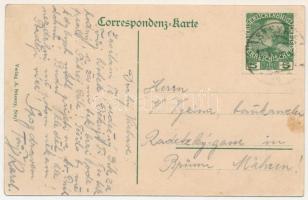 Steyr, Oberdonau; in der Zukunft. Verlag A. Stiasny / in the future montage, tram, automobile, airsh...